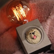 曙MUSE 鬆獅水泥桌燈 LED燈 鎢絲燈泡 USB燈 擺飾