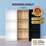 Rak Buku 3 Tingkat my-com 3 Tier Bookshelf my-com/DIY Utility Shelf/Home Furniture/Wood Shelf E-3