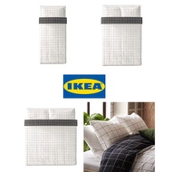 [READY STOCK] IKEA VITKLOVER QUILT COVER AND PILLOWCASE | BEDDING SET IKEA | SET CADAR PUTIH HITAM I