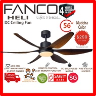 🌞FANCO HELI 56" inch DC Motor Ceiling Fan with 5 Speed Remote Control