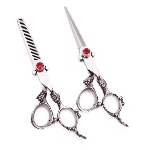 Professional Barber Scissors Japan Stainless 6" Silver Hairdressing Cutting Shears Barber Haircut Sh