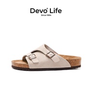 รองเท้าแตะผู้ชาย Devo Life รองเท้าแตะยางกาวแบบสวมสบาย ทรงส้นแบน พื้น EVA สำหรับใส่ในบ้านและกลางแจ้ง