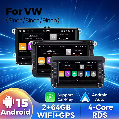 MEKEDE&NAVIFLY 7" 8" 9" Android 15 2din Car Radio For VW Golf 5 6 Jetta MK5 MK6 Tiguan CC Polo Passa