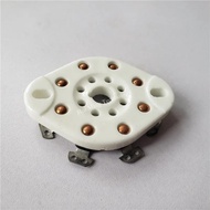 1pcs ceramic tube socket GZC8-NS big 8 pin electronic tube holder outlet silver for EL34 KT88 6SN7 2