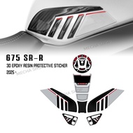For CF MOTO 675SR-R 2025- Motorcycle Accessories Fuel Tank Sticker 3D Epoxy Resin Sticker Protection