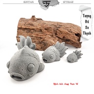 SA Sandstone bewildered goldfish statue ST.PVN2416 - Deco statue, decoration, display, miniature, se