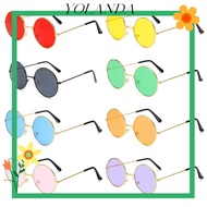YOLAN Metal Sunglasses Retro Party Disco Circle Glasses