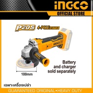 Ingco เครื่องเจียร์ 4 นิ้ว แบตเตอรี่ไร้สาย รุ่น CAGLI1001 ( ไม่รวมแบต และ แท่นชาร์จ ) ( 20V Li-ion A