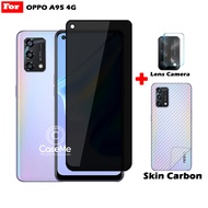 3-in-1 Tempered Glass Privacy Package for Oppo A95 4G A95 5G Free Anti-Scratch Camera and Carbon Ski
