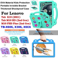 For Lenovo M10 FHD Plus 10.3" Tab M10 HD (2nd Gen) 10.1 TB-X306X TB-X606 TB-X606F TB-X606X TB-X606V Tablet Case Fashion Kids Protective Cute Panda Casing Portable Stand Cover