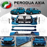 PERODUA AXIA 2023 GR AGYA STYLE FRONT BUMPER/SIDE SKIRT/REAR SKIRT WITH PAINT MATERIAL FIBER BODYKIT