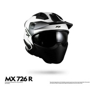 Jpx MX 726 R White Doff Helmet Supermoto Helmet