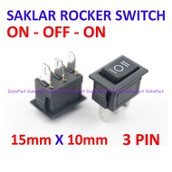 [Duta-TNG] Power Rocker Switch ON OFF ON 15mm x 10mm 3 PIN Legs 3A250VAC