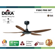 DEKA F5DC Pro Oak / Light Wood Remote Ceiling Fan 10 Speed DC Motor 56'' ABS 5 Blade Kipas Siling SC