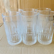 [GENUINE][465ml]Set of 6 high-quality glass cups with diamond bottom patterns to create accents, dec