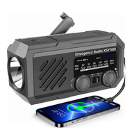 【NEW】2000mAh Multifunctional Radio Hand Crank Solar USB Charging FM AM Weather Radio Emergency LED F