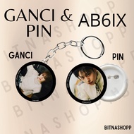 GANTUNGAN AB6IX PIN UPSIDE DOWN 58 MM KEYCHAIN KPOP KEYCHAIN UNOFFICIAL DAEHWI WOOJIN WOONG