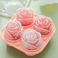 1pc 4-Cavity Rose Flower Ice Cube Tray, Multipurpose Chocolate, Jelly, Ice Cube Mold Tray For RV Par