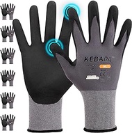 Kebada W5 Work Gloves for Men and Women, Working Gloves with Grip, Safety Protective Gloves with Nitrile Coating