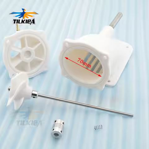 White 70mm Jet Water Thruster with 5mm Stainless Shaft Flex Couplings 8X5mm For Boat Surfboard Rc Mo
