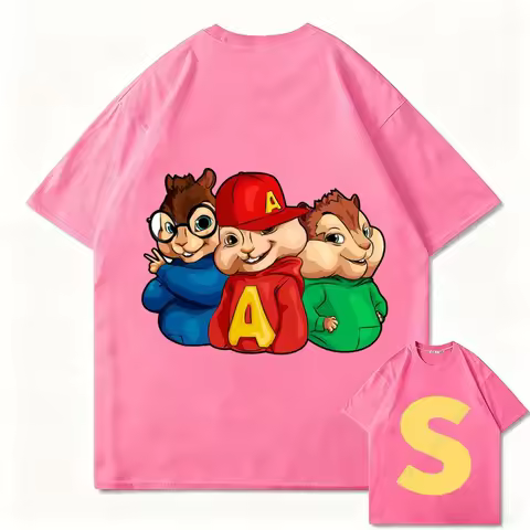 Alvin and Chipmunks: The Squeakquel T-shirt, children's double-sided printed shirt can be used for B