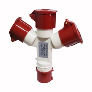 EELIC MOI-1014 -16A mobile industrial socket 16A/6H AC 380V-415V 3p+e 3 branches 4 feet waterproof i