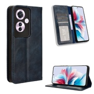 Casing Oppo Reno11 F 5G Vintage Flip Cover Reno 11F 5G Magnetic Wallet Case PU Leather Cases Card Holder