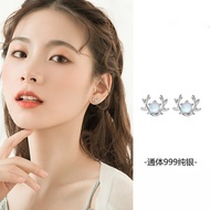 Difeng Deer Simple Earrings Christmas Sweet Forest Style Women's Earrings999Cute Moonstone Earrings 