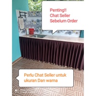 Langsir skirting kabinet dapur sinki, table top Dan meja. siap jahit velcro tape