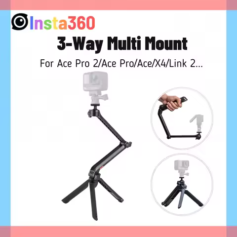 Insta360 Multi Mount 3-way Selfie Stick Tripod Magic Arm Ball Joint Mantis Grip For Insta 360 GO Ult