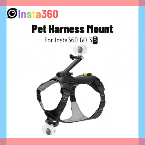 Insta360 GO 3S Pet Harness Mount Collar Back Mounting Rubber Strap Small Medium For Insta 360 GO 3 &