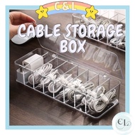 收納盒Cable Storage Box Earphone Storage Box Transparent Wire storage box Desktop data cable storage bo