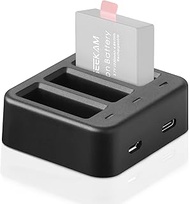GEEKAM Action Camera Battery Charger, 3 Channel Charger for AKASO EK7000/Dragon Touch/Campark/Crosst