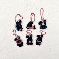 GANTUNGAN [GW] Black Rabbit Keychain Acrylic Rabbit Bag Keychain
