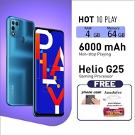 HP Infinix Hot 10 play RAM 4/64 GB Helio G25 Gaming Processor Battrey 6000maAH - FULLSHET