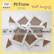 6R White 3cm PS Photo Frame Wall hanging for wedding,cert,photos,graduation Bingkai Gambar dinding