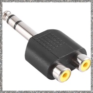[feidan33.ph] 6.35mm 1/4 inch Male Stereo To 2 Dual  Female Y Splitter Audio Adapter Converter