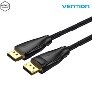VENTION Cotton Braided DP DisplayPort 1.4 Male To Male Cable Black - ( 1M / 1.5M )