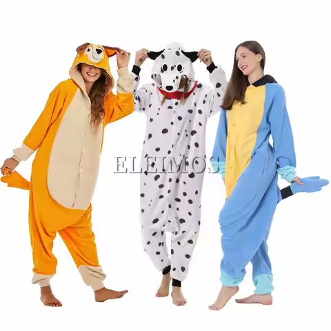 Adult Blue Kids Orange Dog Kigurumi Onesie Women Men Animal Pajamas Halloween Costume Cosplay Jumpsu