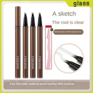 COD [gift]madieli 4 Points Eyebrows Pen Lasting Waterproof No-smudge Cosmetics Retractable Tip Tatto