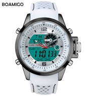 BOAMIGO Luminous Military White Quartz Waterproof Watch Top nd Luxury Watch Men Sport Watch Rubber Strap og Digital Watch