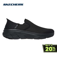 Skechers Men Slip-ins Relaxed Fit D'Lux Walker 2.0 Reeler Shoes - 232463-BBK Air-Cooled Memory Foam