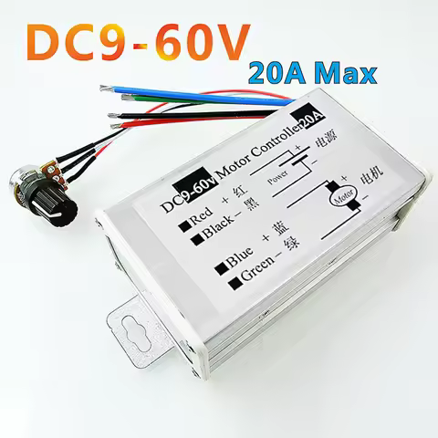 DC Motor Speed Controller DC 9-60V Motor Pulse Width Modulator Regulator PWM DC Motor Driver Speed C