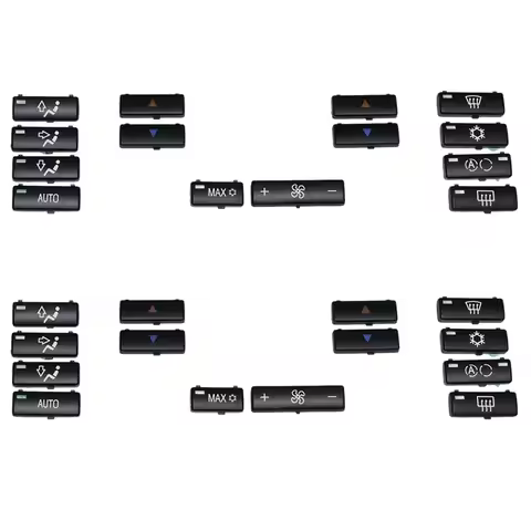 ABNF!28 Button Key Cap Car Air Conditioner A / C Control Panel Switch Button Key Cover For BMW E39 E