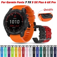 for Garmin Fenix 7X Band 22/26mm Soft Silicone Watch Band Replacement for Fenix 5X/Fenix 6X/ 5X Plus/ 6X Pro watc band