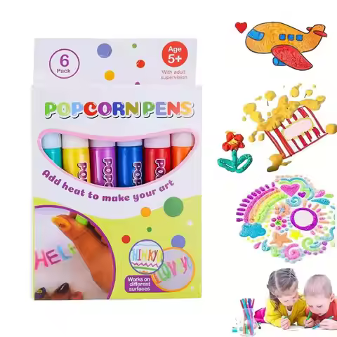 Popcorn Pen Set 3D Art Pen Creative Markers For Children Drawing Multifunctional Foam Marker Pen Exo