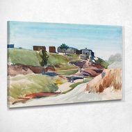 Art reproduction Houses Near a Dry Stream Edward Hopper eho73 รูปติดผนัง ภาพที่มีชื่อเสียง ภาพพิมพ์ร