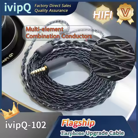 ivipQ-102 Flagship Line Five Elements High-end Earphone Upgrade Cable With 3.5mm/2.5mm/4.4mm MMCX/0.