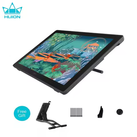 HUION Kamvas 24 Graphics Tablet Monitor 23.8 Inch QHD Screen Anti-Glare Glass Film Pen Display with 