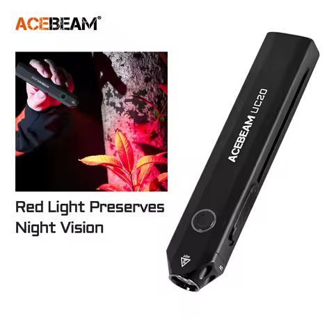 ACEBEAM UC20 Rechargeable Flashlight DC Flat With Red Light UV And White LED 1000 Lumens Portable Po